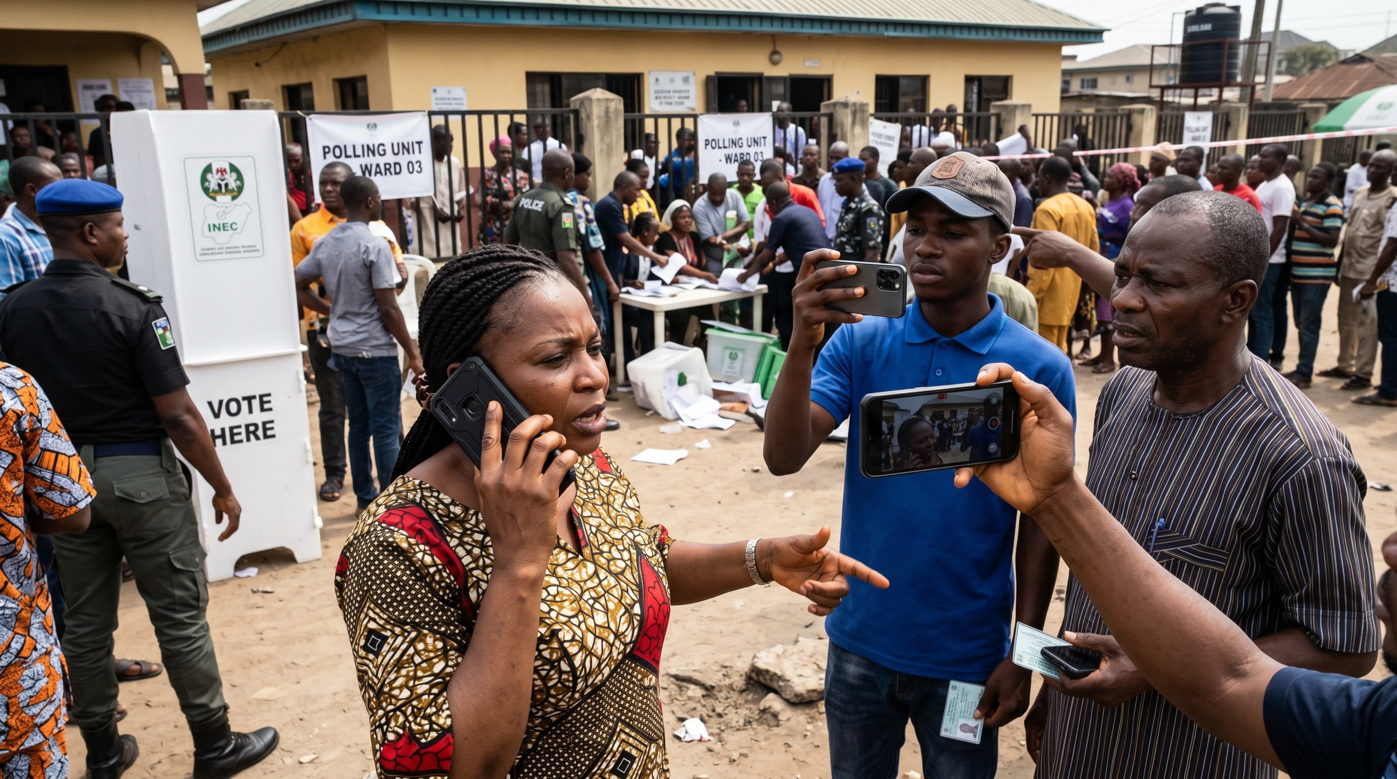 Citizens engaging at a polling unit