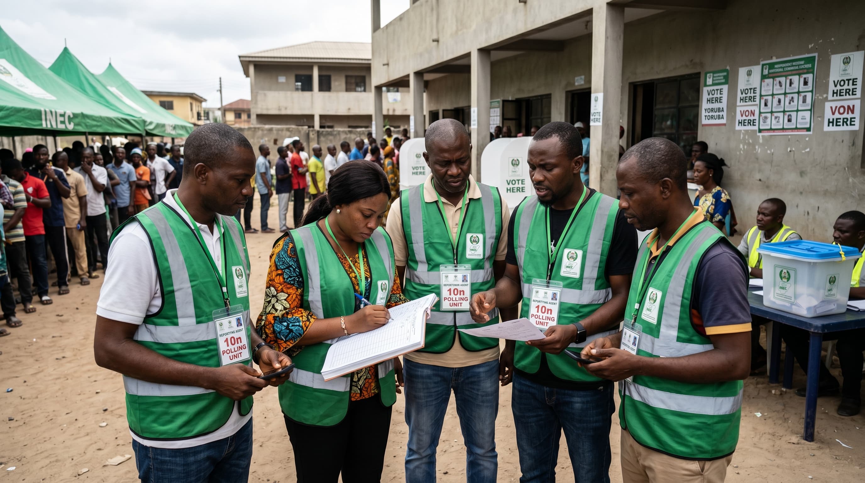Civic volunteers engaging citizens